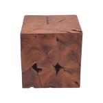 Σκαμπό Boxy Inart φυσικό μασίφ ξύλο teak 40x40x40εκ Σκαμπό Boxy Inart φυσικό μασίφ ξύλο teak 40x40x40εκ