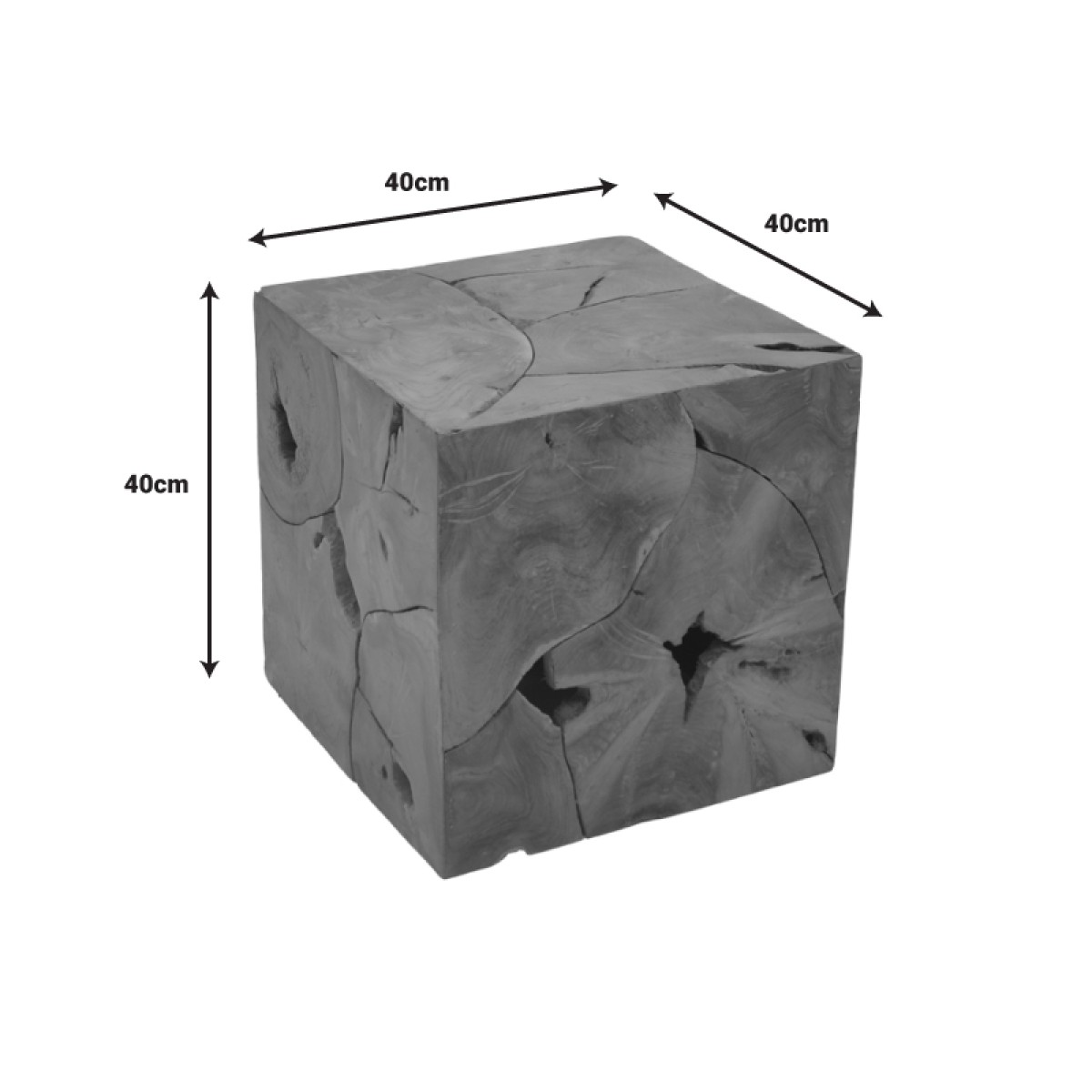Σκαμπό Boxy Inart φυσικό μασίφ ξύλο teak 40x40x40εκ Σκαμπό Boxy Inart φυσικό μασίφ ξύλο teak 40x40x40εκ