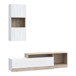 Σύνθετο σαλονιού Halmi pakoworld λευκό-oak μελαμίνης 180x39x190εκ Σύνθετο σαλονιού Halmi pakoworld λευκό-oak μελαμίνης 180x39x190εκ