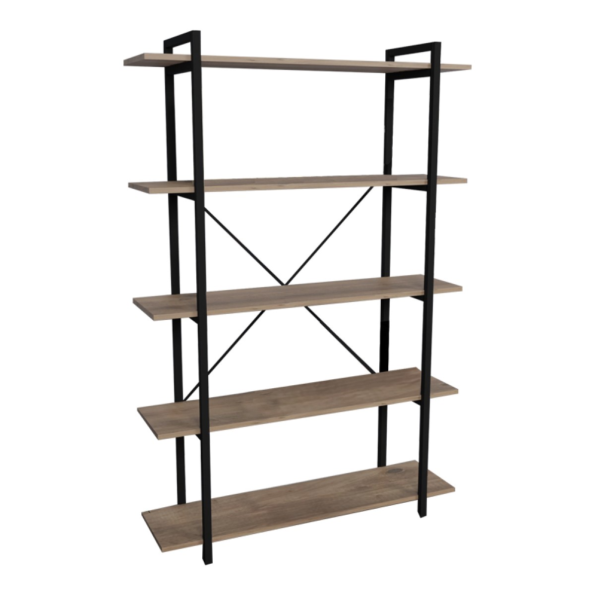 Βιβλιοθήκη Reson pakoworld oak μελαμίνης-μαύρο μέταλλο 120x34x180εκ Βιβλιοθήκη Reson pakoworld oak μελαμίνης-μαύρο μέταλλο 120x34x180εκ