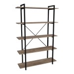 Βιβλιοθήκη Reson pakoworld oak μελαμίνης-μαύρο μέταλλο 120x34x180εκ Βιβλιοθήκη Reson pakoworld oak μελαμίνης-μαύρο μέταλλο 120x34x180εκ
