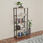Βιβλιοθήκη Draizy pakoworld oak μελαμίνης-μαύρο μέταλλο 63x30x150εκ Βιβλιοθήκη Draizy pakoworld oak μελαμίνης-μαύρο μέταλλο 63x30x150εκ