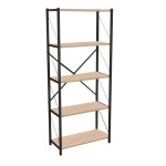 Βιβλιοθήκη Draizy pakoworld oak μελαμίνης-μαύρο μέταλλο 63x30x150εκ Βιβλιοθήκη Draizy pakoworld oak μελαμίνης-μαύρο μέταλλο 63x30x150εκ