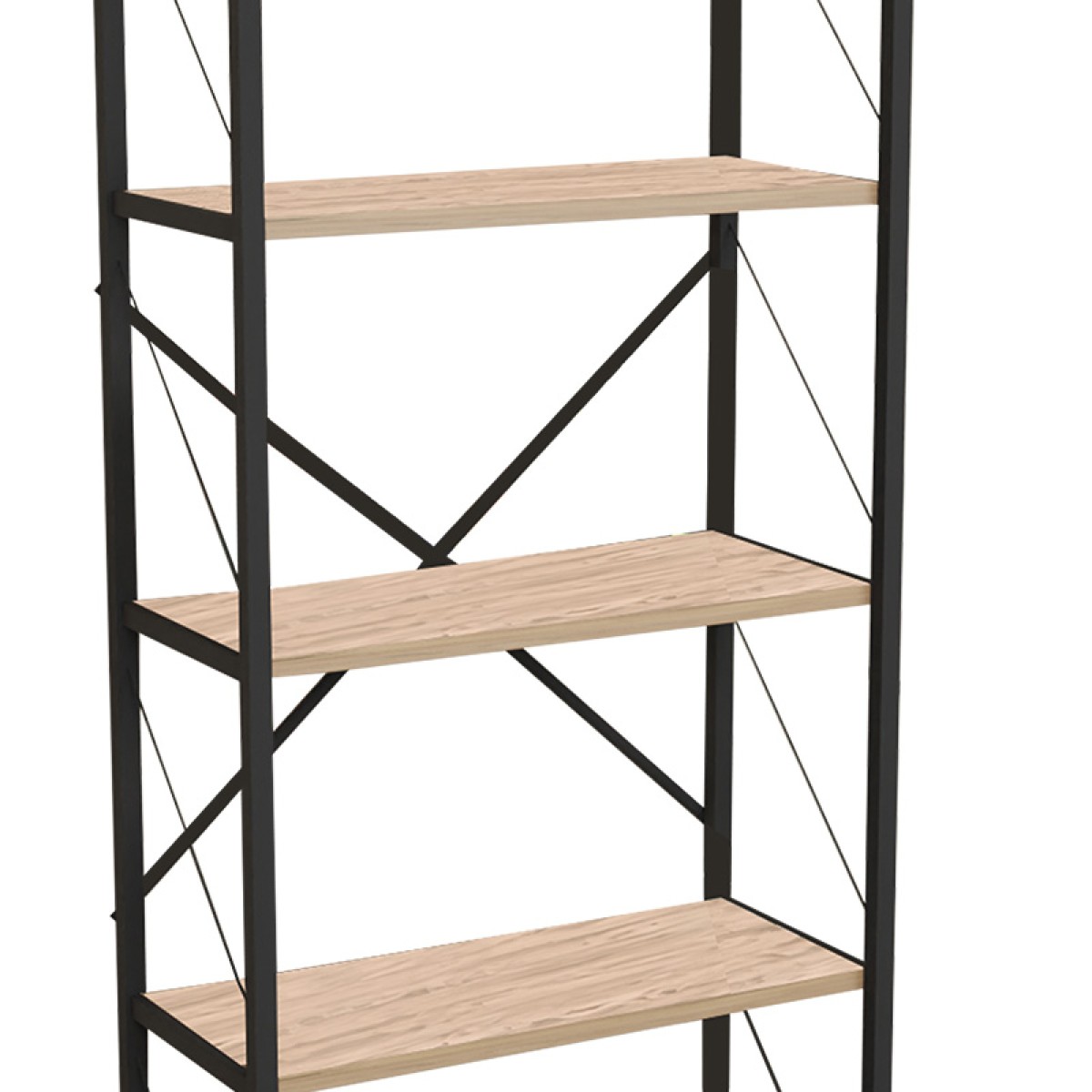 Βιβλιοθήκη Draizy pakoworld oak μελαμίνης-μαύρο μέταλλο 63x30x150εκ Βιβλιοθήκη Draizy pakoworld oak μελαμίνης-μαύρο μέταλλο 63x30x150εκ