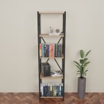 Βιβλιοθήκη Glase pakoworld oak μελαμίνης-μαύρο μέταλλο 40x30x150εκ Βιβλιοθήκη Glase pakoworld oak μελαμίνης-μαύρο μέταλλο 40x30x150εκ