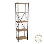 Βιβλιοθήκη Glase pakoworld oak μελαμίνης-μαύρο μέταλλο 40x30x150εκ Βιβλιοθήκη Glase pakoworld oak μελαμίνης-μαύρο μέταλλο 40x30x150εκ