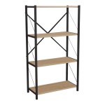 Βιβλιοθήκη Jackrey pakoworld oak μελαμίνης-μαύρο μέταλλο 60x30x114εκ Βιβλιοθήκη Jackrey pakoworld oak μελαμίνης-μαύρο μέταλλο 60x30x114εκ