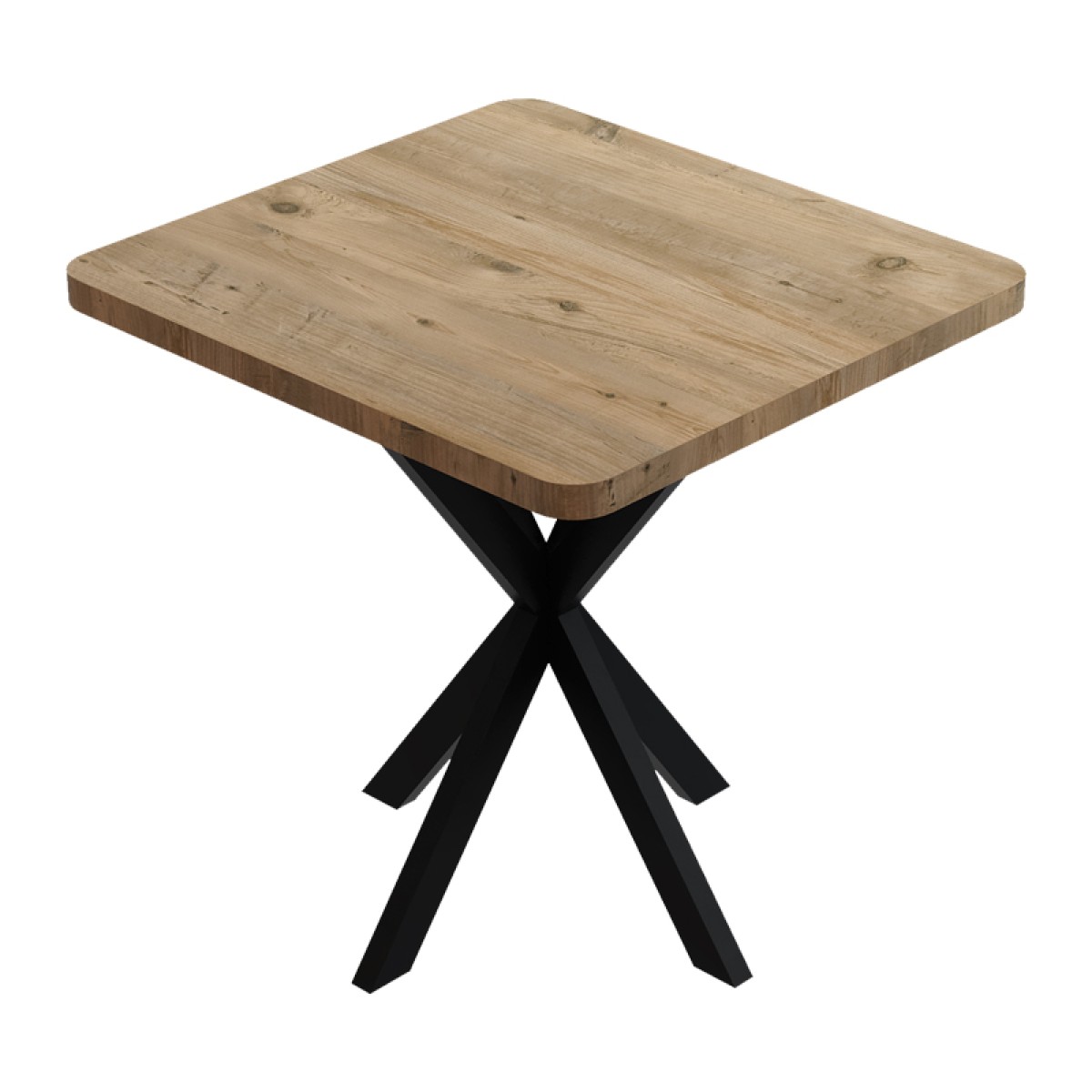 Τραπέζι Prestone pakoworld oak μελαμίνης-μαύρο μέταλλο 70x70x75εκ Τραπέζι Prestone pakoworld oak μελαμίνης-μαύρο μέταλλο 70x70x75εκ