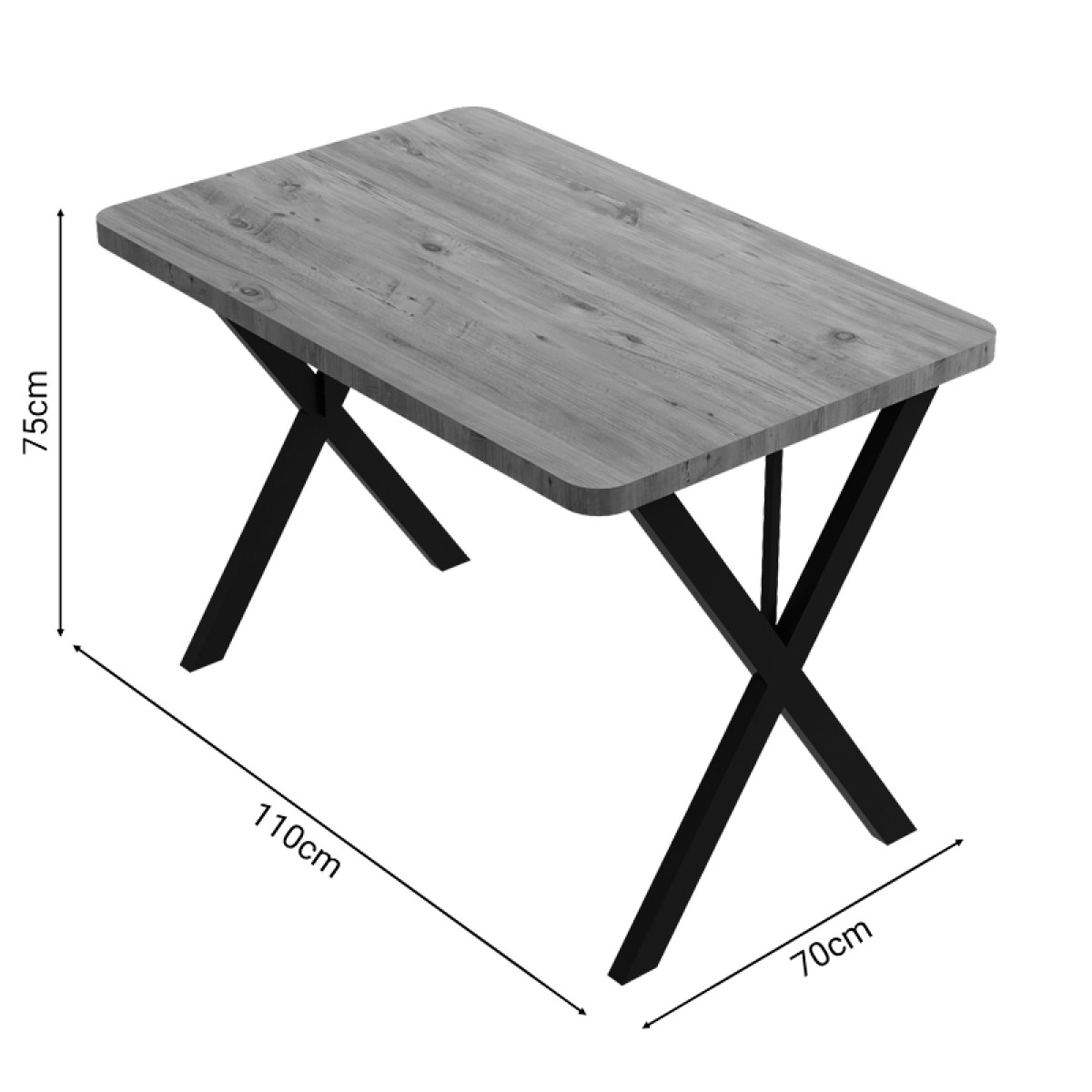 Τραπέζι Zeryin pakoworld oak μελαμίνης-μαύρο μέταλλο 110x70x75εκ Τραπέζι Zeryin pakoworld oak μελαμίνης-μαύρο μέταλλο 110x70x75εκ
