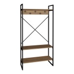 Έπιπλο εισόδου Levento pakoworld oak με μαύρο μεταλλικό σκελετό 88x34x180εκ