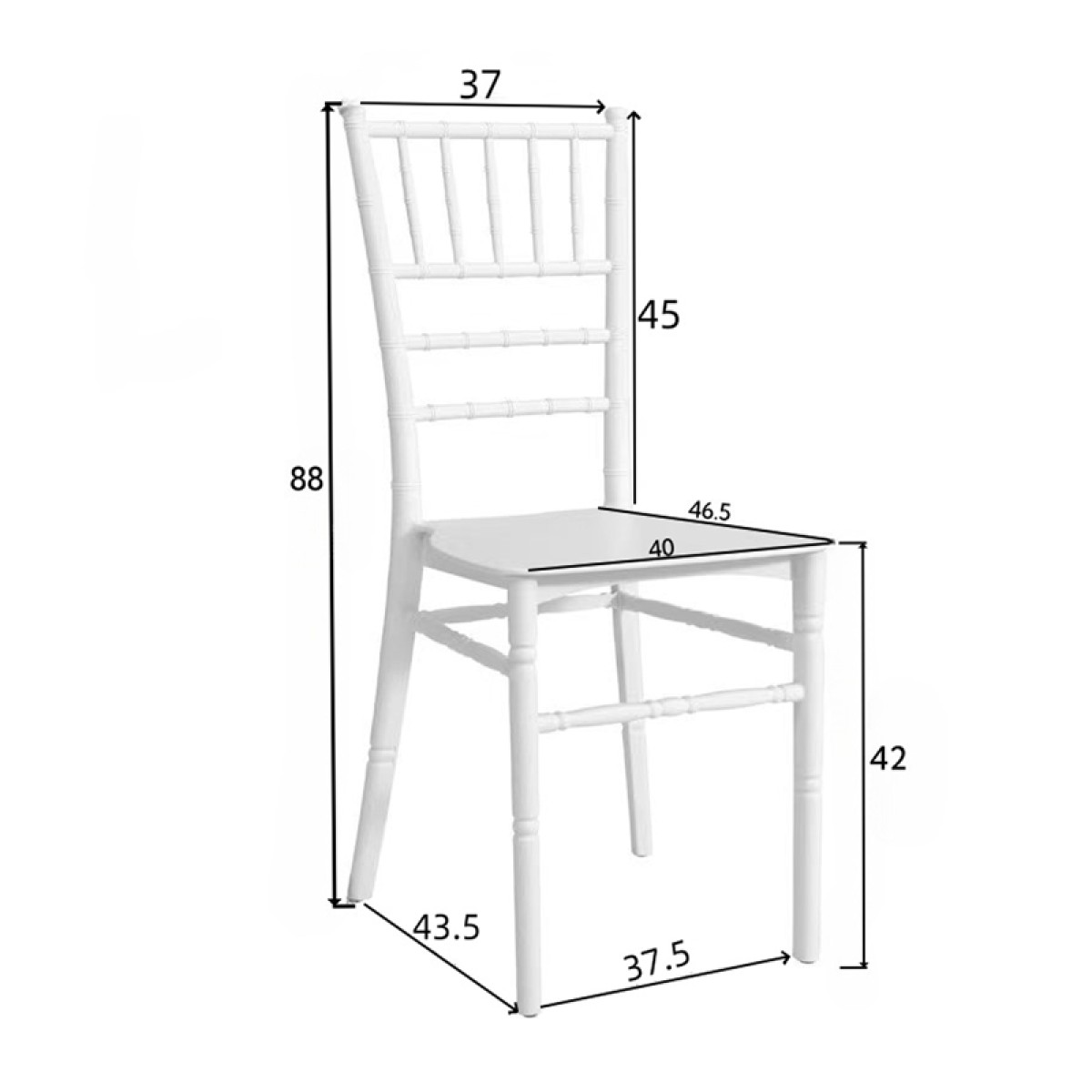 Καρέκλα Tiffany pakoworld pp σε λευκή απόχρωση 40x40x88εκ Καρέκλα Tiffany pakoworld pp σε λευκή απόχρωση 40x40x88εκ