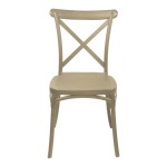 Καρέκλα Crossie pakoworld στοιβαζόμενη pp σε απόχρωση cappucino 38x46.5x82εκ