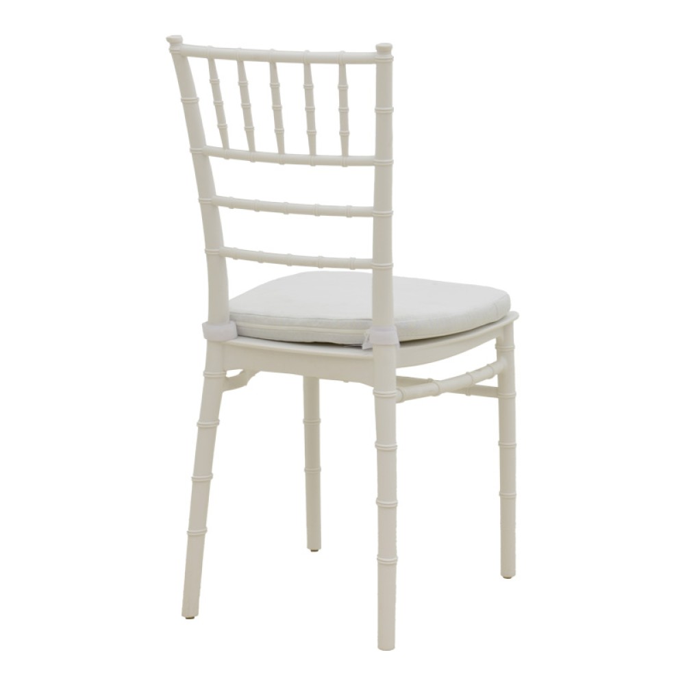 Καρέκλα Tiffany pakoworld με μαξιλάρι pp σε λευκή απόχρωση 40x40x88εκ