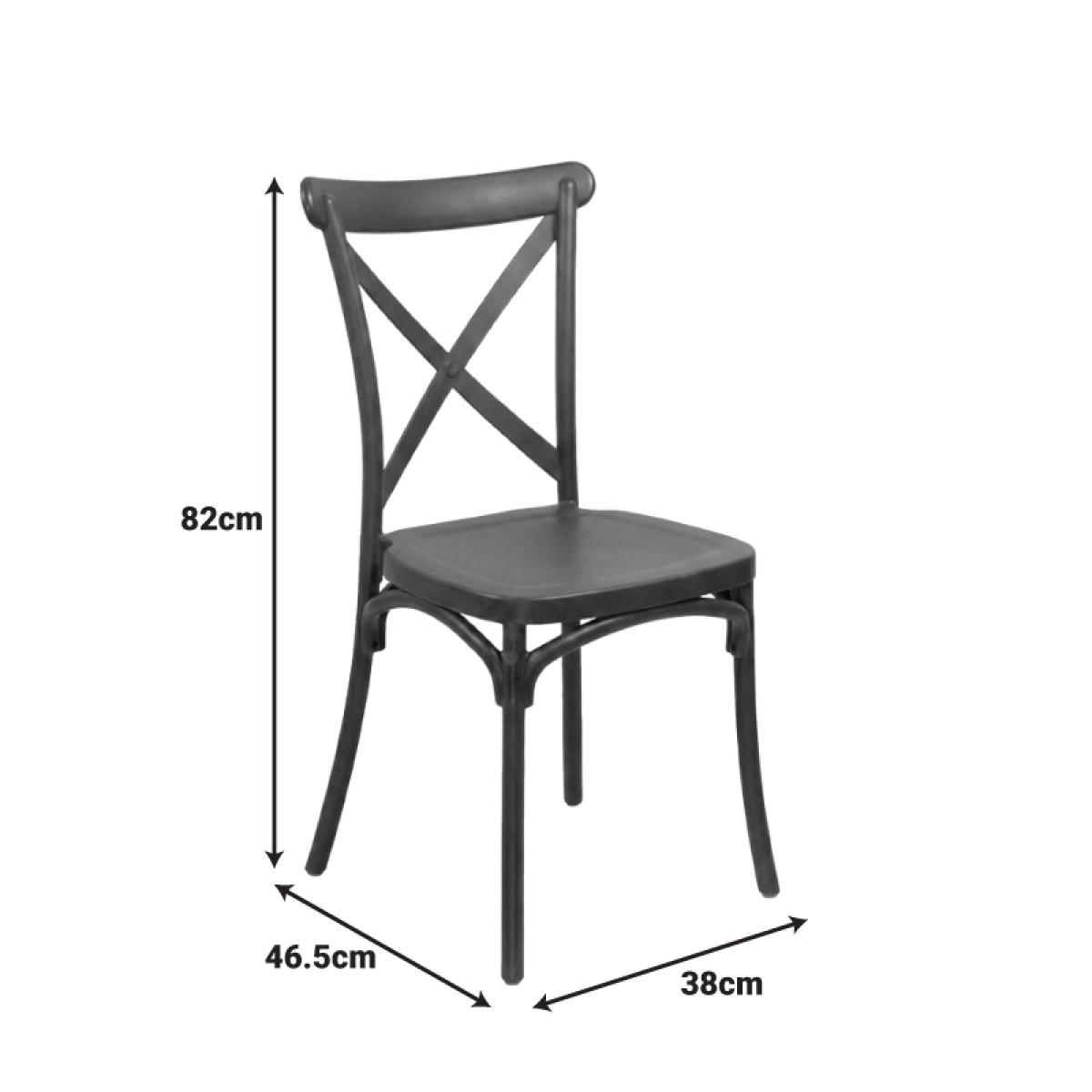 Καρέκλα Crossie pakoworld στοιβαζόμενη pp σε σκούρο πράσινο απόχρωση 38x46.5x82εκ