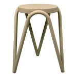 Σκαμπό Serzona pakoworld στοιβαζόμενο pp σε απόχρωση cappuccino Φ27x45.5εκ