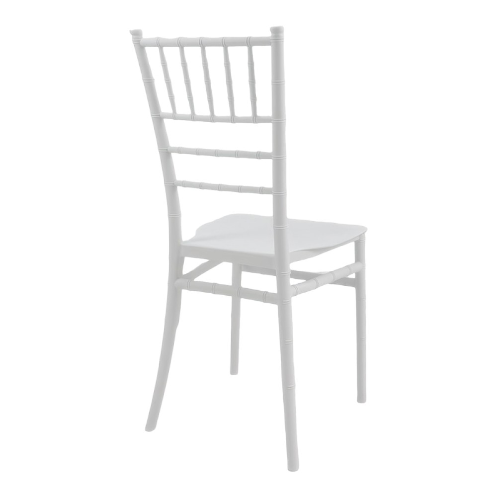 Καρέκλα Tiffany Ι pakoworld pp σε λευκή απόχρωση 38.5x46.5x87εκ