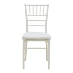 Καρέκλα Tiffany I pakoworld με μαξιλάρι pp σε λευκή απόχρωση 39.5x46.5x87εκ