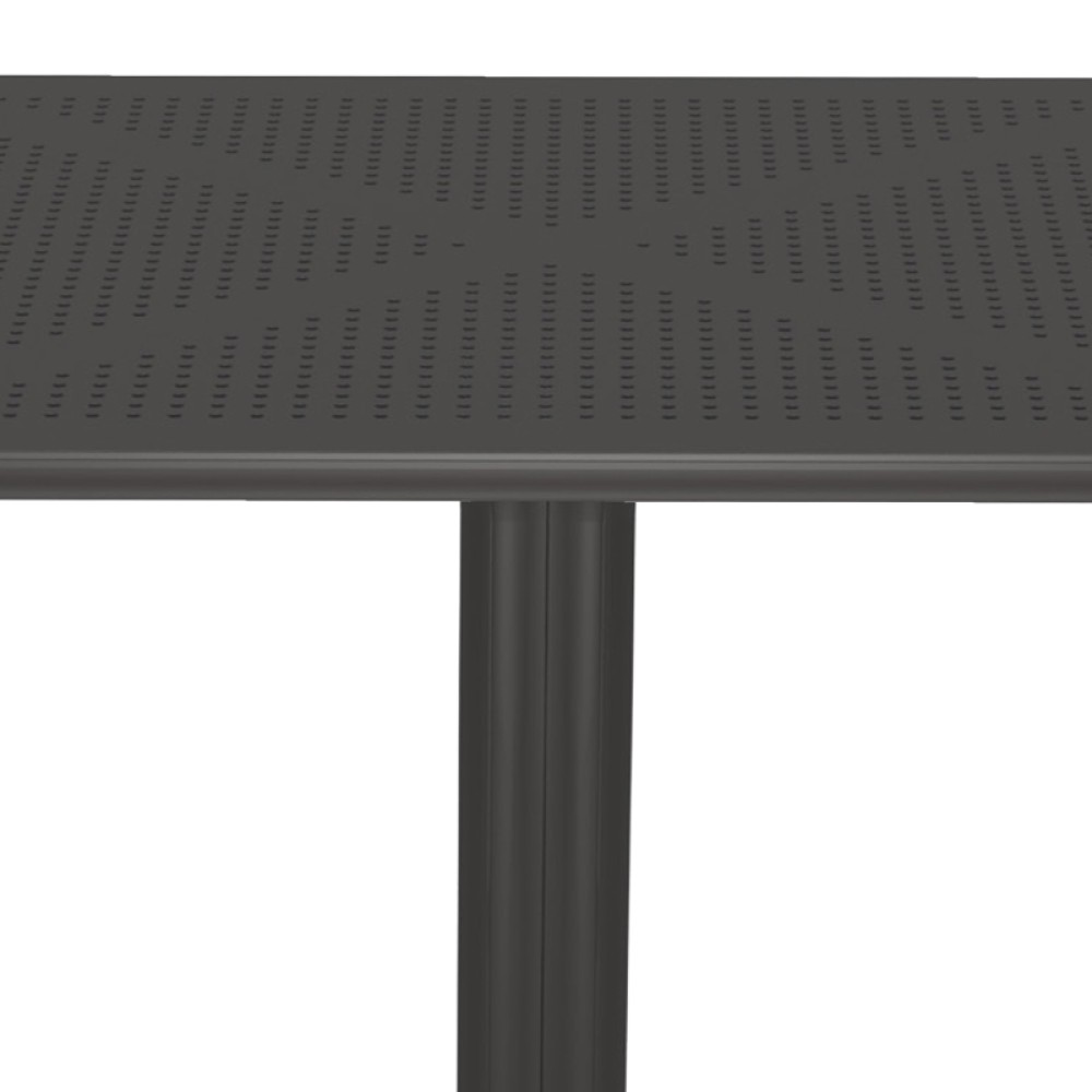 Τραπέζι Groovy pakoworld pp διατρητο ανθρακί 60x60x76εκ