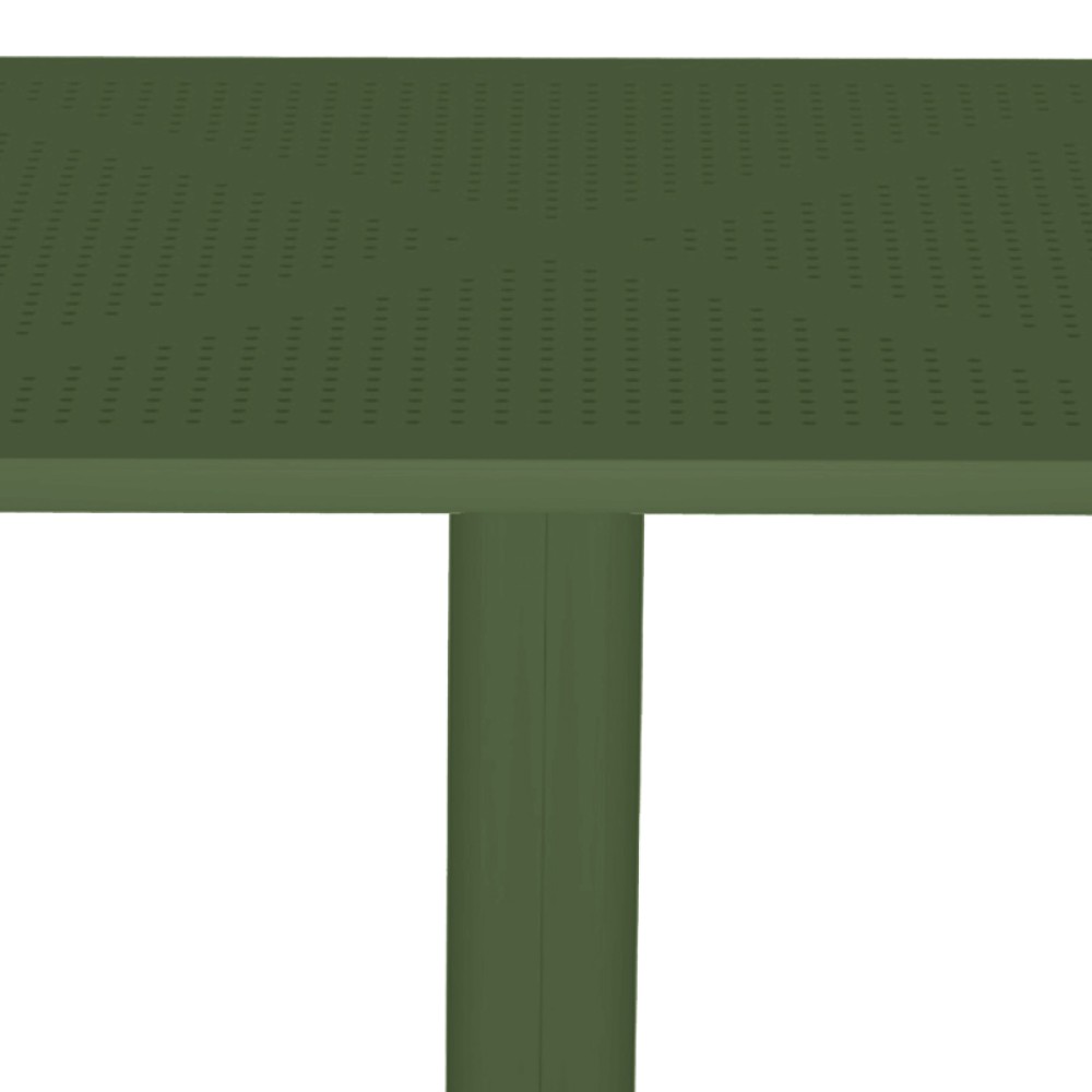 Τραπέζι Groovy pakoworld pp διατρητο σκούρο πράσινο 60x60x76εκ