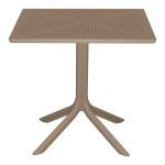 Τραπέζι Groovy pakoworld διατρητο pp cappuccino 80x80x74εκ