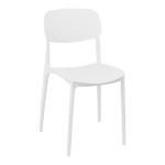 Καρέκλα Berdian pakoworld στοιβαζόμενη pp λευκό 38x49x79εκ