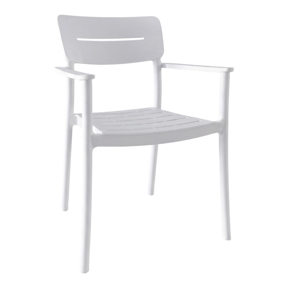 Πολυθρόνα Pilma pakoworld λευκό PP 57x54x82εκ