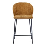 Σκαμπό μπαρ Karg pakoworld camel ύφασμα-πόδι μαύρο μέταλλο 49x46x93εκ