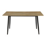 Τραπέζι Loza pakoworld sonoma MDF με μαύρο μεταλλικό πόδι 140x80x73εκ