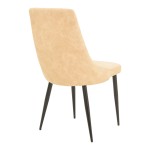 Καρέκλα Trenda pakoworld μπεζ ύφασμα με μαύρο μεταλλικό πόδι 59x44x90εκ