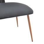 Καρέκλα Ubane pakoworld μαύρο pu-πόδι καρυδί μέταλλο 53x62.5x85εκ Καρέκλα Ubane pakoworld μαύρο pu-πόδι καρυδί μέταλλο 53x62.5x85εκ