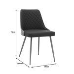 Καρέκλα Korom pakoworld μαύρο pu-πόδι καρυδί μέταλλο 50x58.5x78εκ Καρέκλα Korom pakoworld μαύρο pu-πόδι καρυδί μέταλλο 50x58.5x78εκ