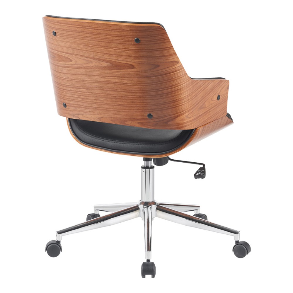 Καρέκλα γραφείου Setulo pakoworld μαύρο pu-βάση χρωμίου 53x61x79-89εκ