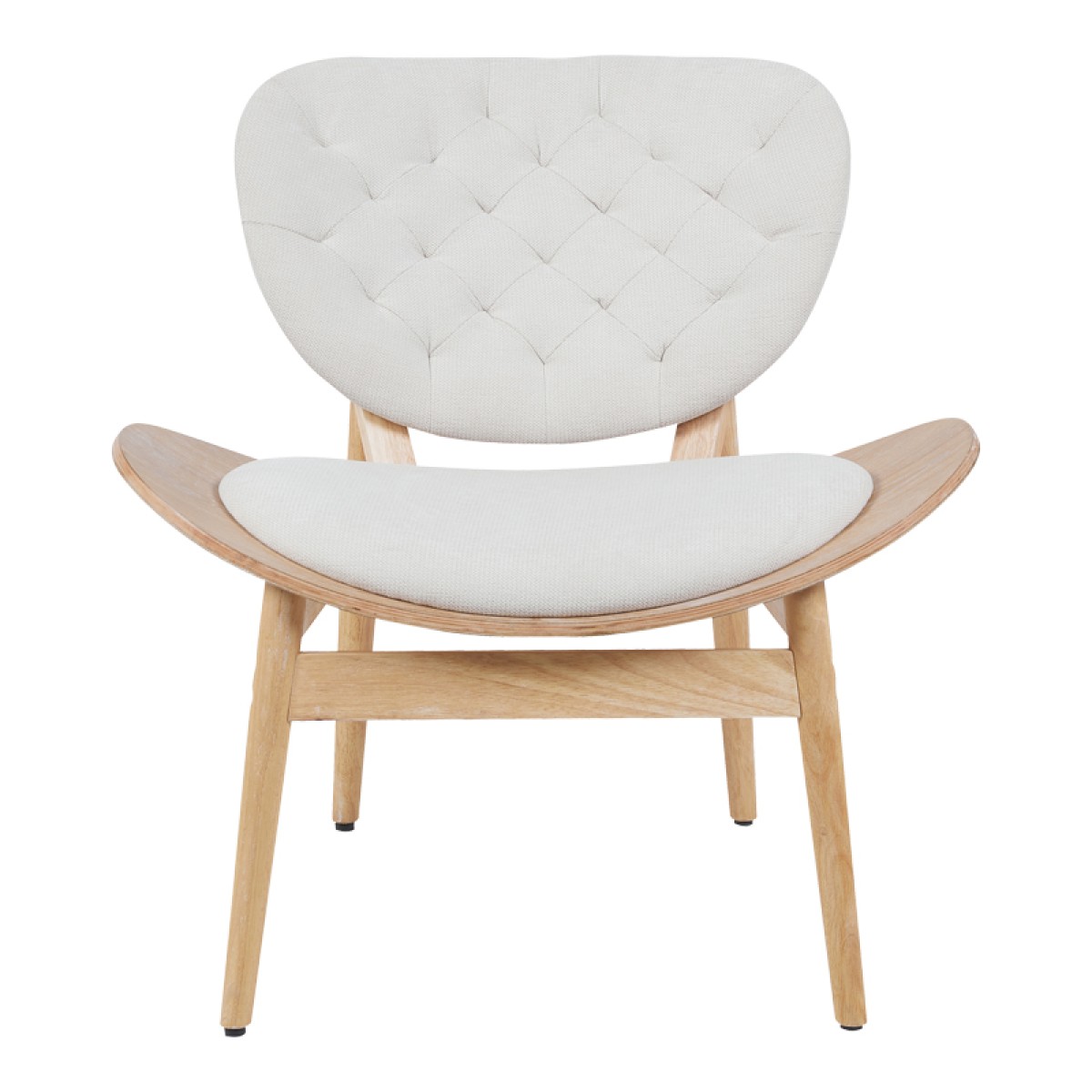 Πολυθρόνα Udalle pakoworld ξύλο σε φυσική απόχρωση με μπεζ ύφασμα 77x70x81εκ