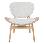 Πολυθρόνα Udalle pakoworld ξύλο σε φυσική απόχρωση με μπεζ ύφασμα 77x70x81εκ