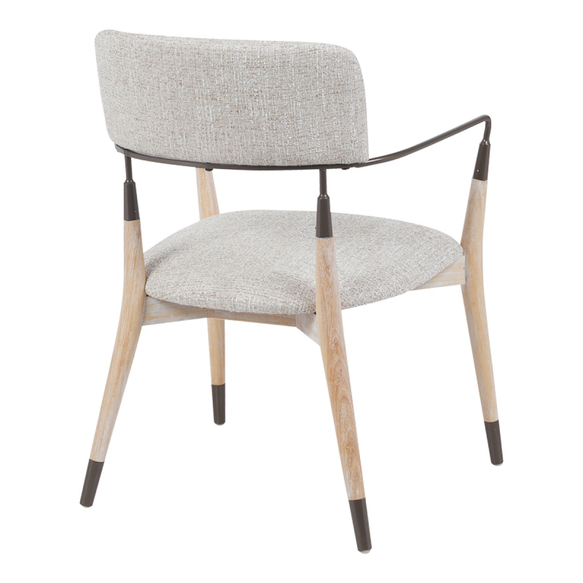 Πολυθρόνα Sentana pakoworld μέταλλο-ξύλο και ύφασμα σε μπεζ-καφέ απόχρωση 56.5x56x79εκ