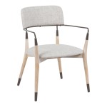 Πολυθρόνα Sentana pakoworld μέταλλο-ξύλο και ύφασμα σε μπεζ-καφέ απόχρωση 56.5x56x79εκ