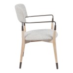 Πολυθρόνα Sentana pakoworld μέταλλο-ξύλο και ύφασμα σε μπεζ-καφέ απόχρωση 56.5x56x79εκ