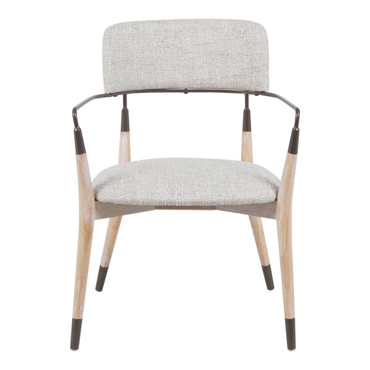 Πολυθρόνα Sentana pakoworld μέταλλο-ξύλο και ύφασμα σε μπεζ-καφέ απόχρωση 56.5x56x79εκ