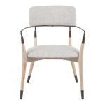 Πολυθρόνα Sentana pakoworld μέταλλο-ξύλο και ύφασμα σε μπεζ-καφέ απόχρωση 56.5x56x79εκ