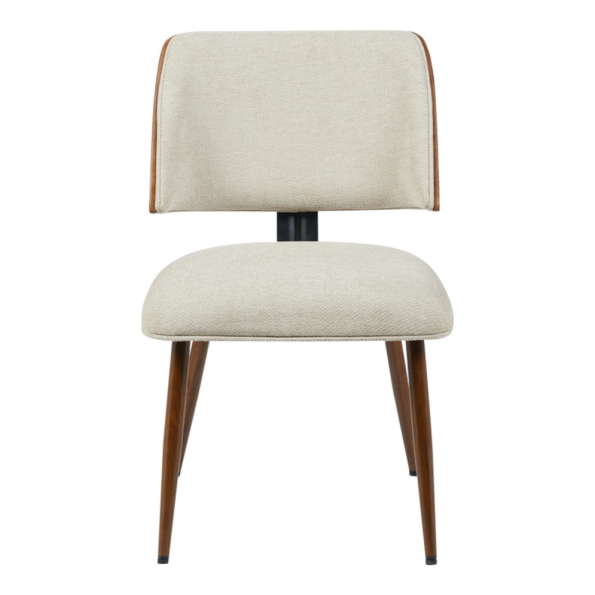 Καρέκλα Ubane pakoworld μπεζ μπουκλέ ύφασμα-πόδι καρυδί μέταλλο 53x62.5x85εκ