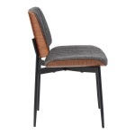 Καρέκλα Kathy pakoworld γκρι ύφασμα-καρυδί μεταλλικό πόδι 51x58x81εκ