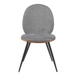 Καρέκλα Nerezy pakoworld σκελετός plywood με γκρι ύφασμα 57.5x48x88εκ