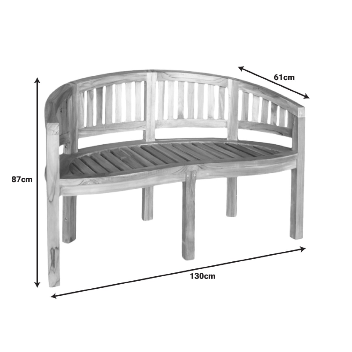 Καναπές διθέσιος Coren pakoworld φυσικό teak ξύλο 130x61x87εκ Καναπές διθέσιος Coren pakoworld φυσικό teak ξύλο 130x61x87εκ