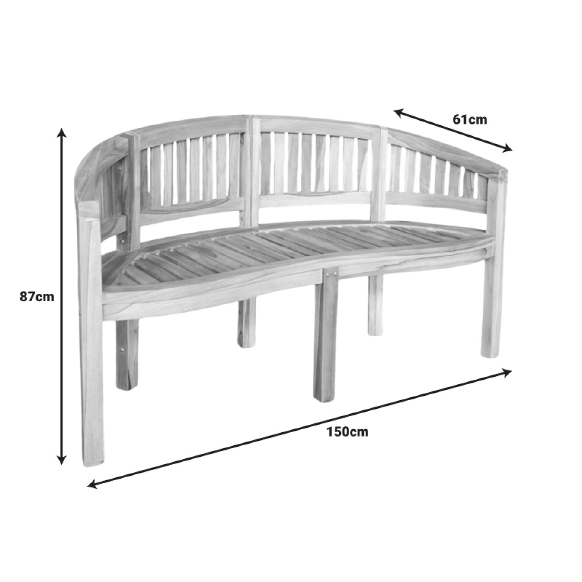 Καναπές τριθέσιος Coren pakoworld φυσικό teak ξύλο 150x61x87εκ Καναπές τριθέσιος Coren pakoworld φυσικό teak ξύλο 150x61x87εκ