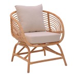 Πολυθρόνα Caxen pakoworld φυσικό rattan-λευκό μαξιλάρι 72x63x75εκ Πολυθρόνα Caxen pakoworld φυσικό rattan-λευκό μαξιλάρι 72x63x75εκ