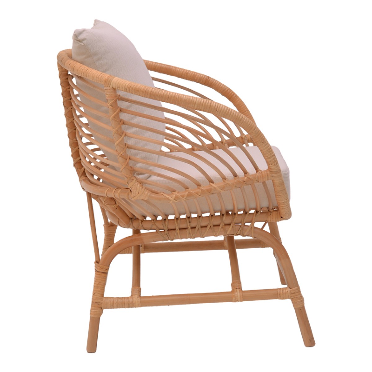 Πολυθρόνα Caxen pakoworld φυσικό rattan-λευκό μαξιλάρι 72x63x75εκ Πολυθρόνα Caxen pakoworld φυσικό rattan-λευκό μαξιλάρι 72x63x75εκ