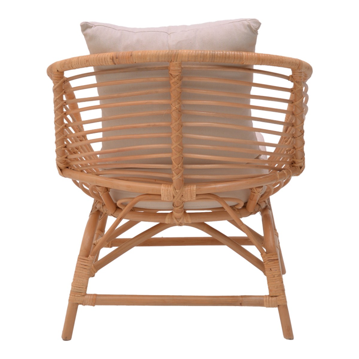 Πολυθρόνα Caxen pakoworld φυσικό rattan-λευκό μαξιλάρι 72x63x75εκ Πολυθρόνα Caxen pakoworld φυσικό rattan-λευκό μαξιλάρι 72x63x75εκ