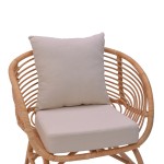 Πολυθρόνα Caxen pakoworld φυσικό rattan-λευκό μαξιλάρι 72x63x75εκ Πολυθρόνα Caxen pakoworld φυσικό rattan-λευκό μαξιλάρι 72x63x75εκ