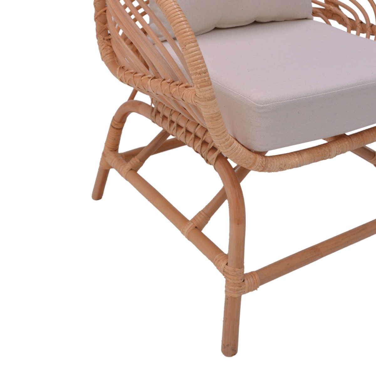 Πολυθρόνα Caxen pakoworld φυσικό rattan-λευκό μαξιλάρι 72x63x75εκ Πολυθρόνα Caxen pakoworld φυσικό rattan-λευκό μαξιλάρι 72x63x75εκ
