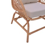Πολυθρόνα Caxen pakoworld φυσικό rattan-λευκό μαξιλάρι 72x63x75εκ Πολυθρόνα Caxen pakoworld φυσικό rattan-λευκό μαξιλάρι 72x63x75εκ